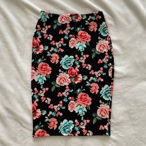 Knee length floral skirt